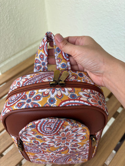 Amber Paisley Handcrafted Backpack