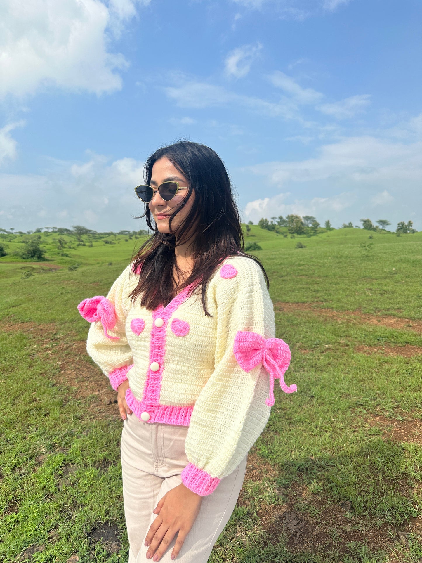 Pink HandBow Victoria Cardigan