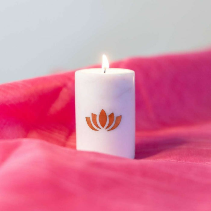 Atrangi Lotus Marble Candle Holder