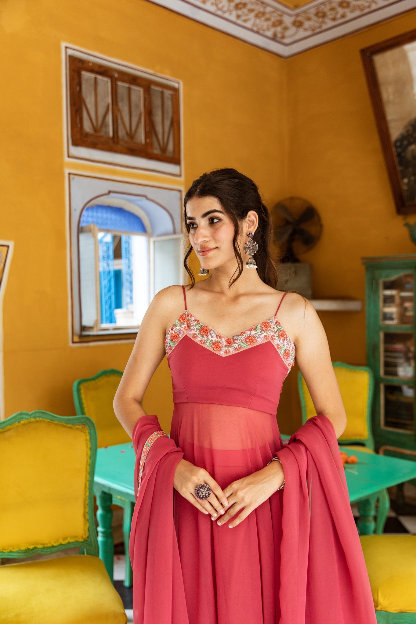 Rani Pink Anarkali Suit Set