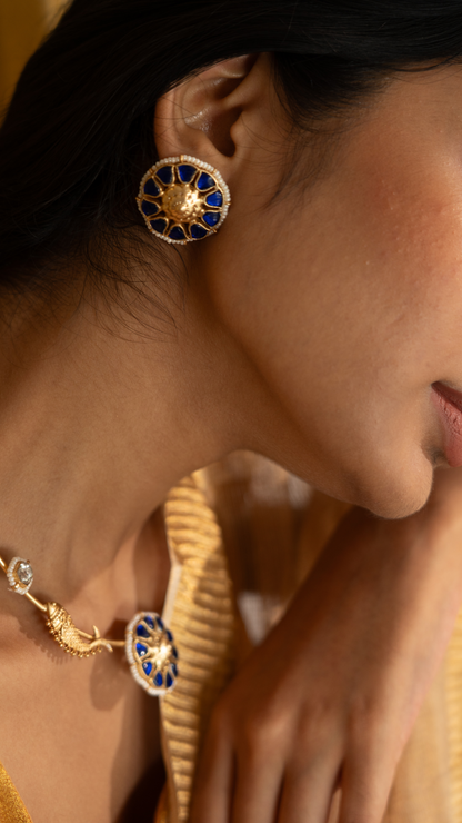 Gazal Necklace and Earrings Gold Set