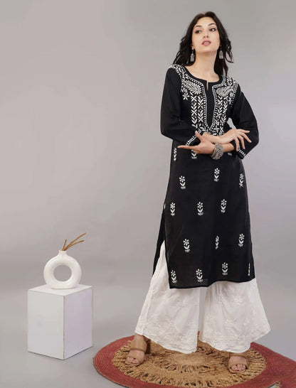 Zainul Monochrome Chikankari Kurta