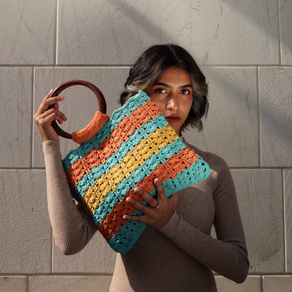 Boxy Crochet Handle Bag