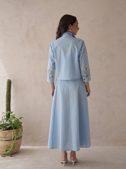 Noir Embroidery Cotton Jacket Dress