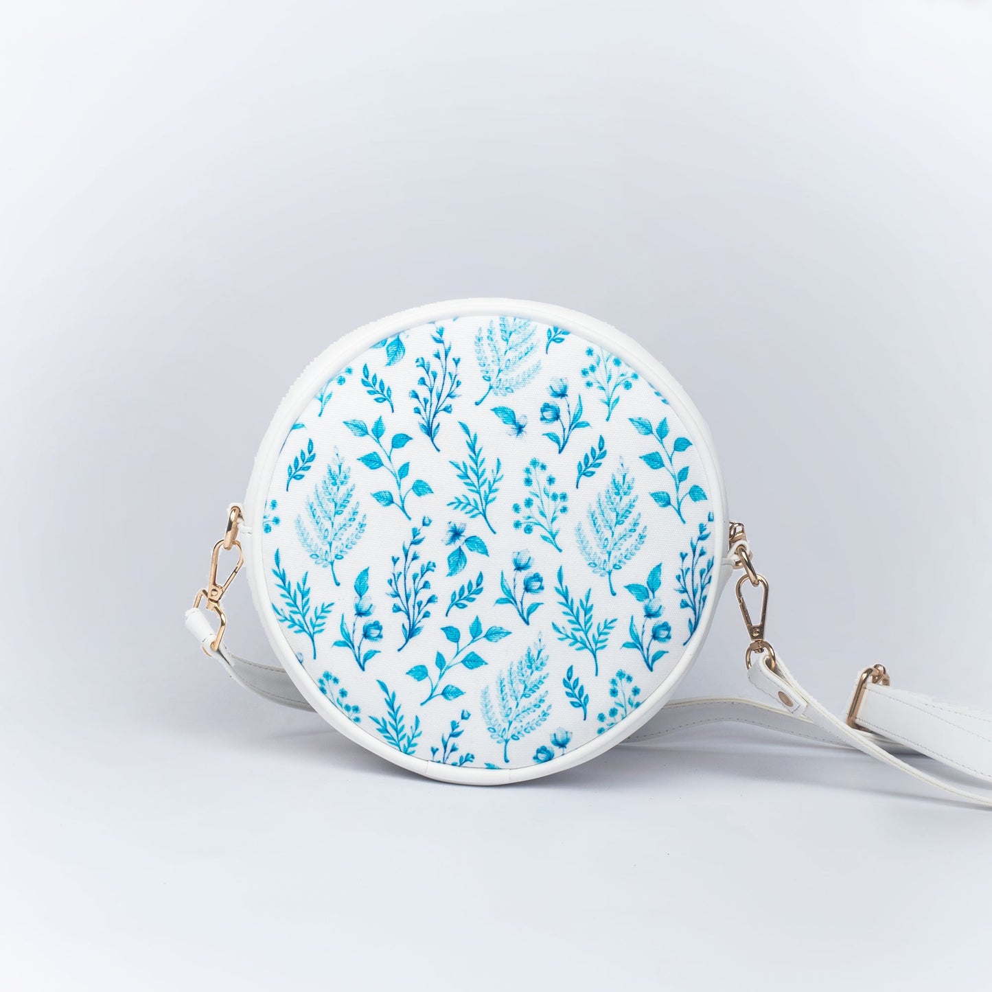 Azure Blooms White Orbit Sling bag