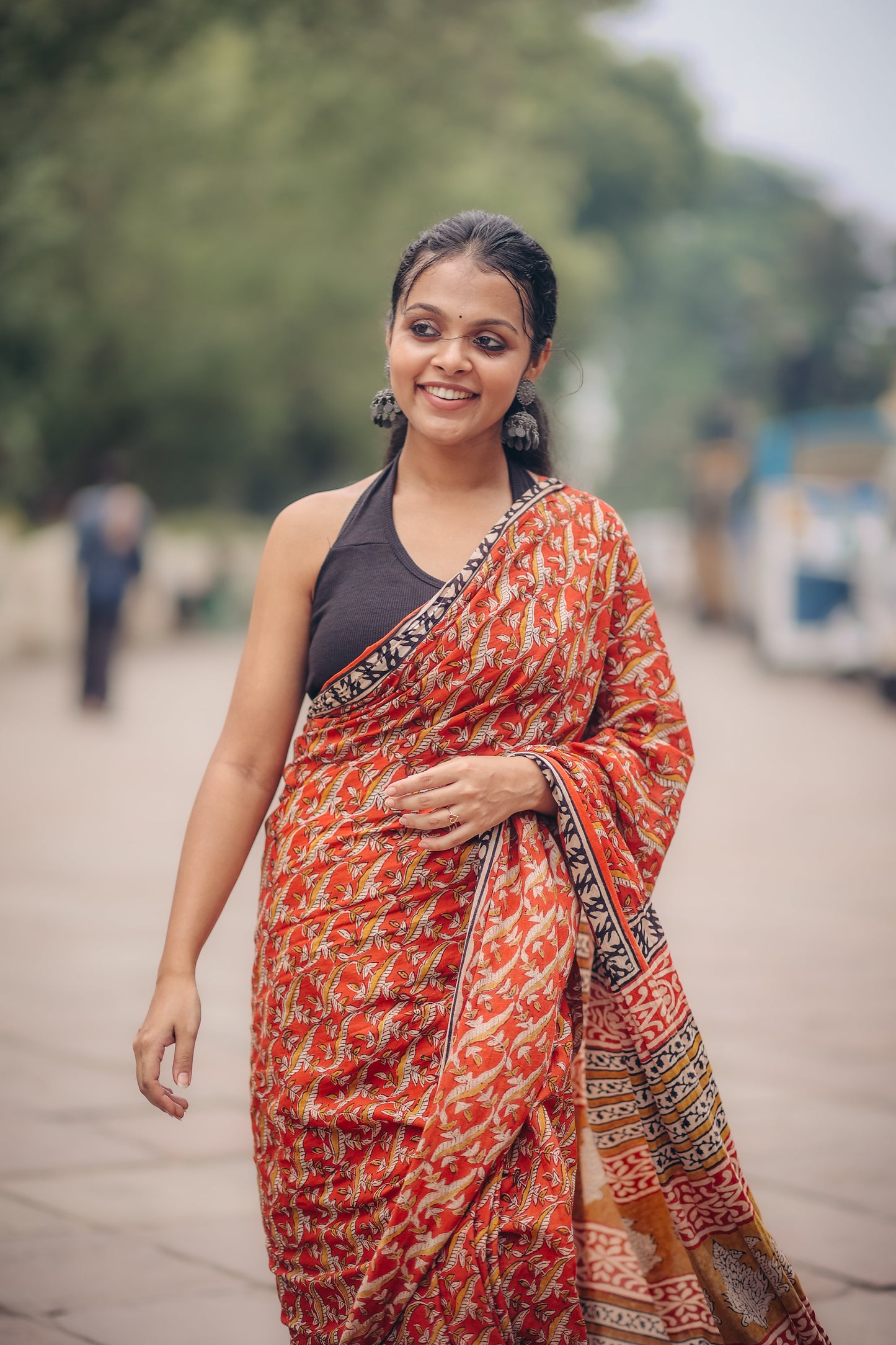 Gaurbandh Bagru Mul Cotton Saree