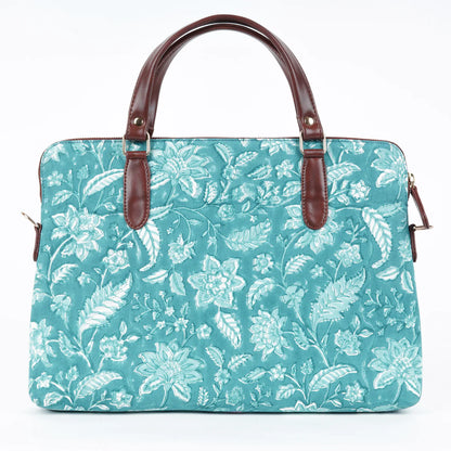 Aqua Blue Sleek Laptop Bag