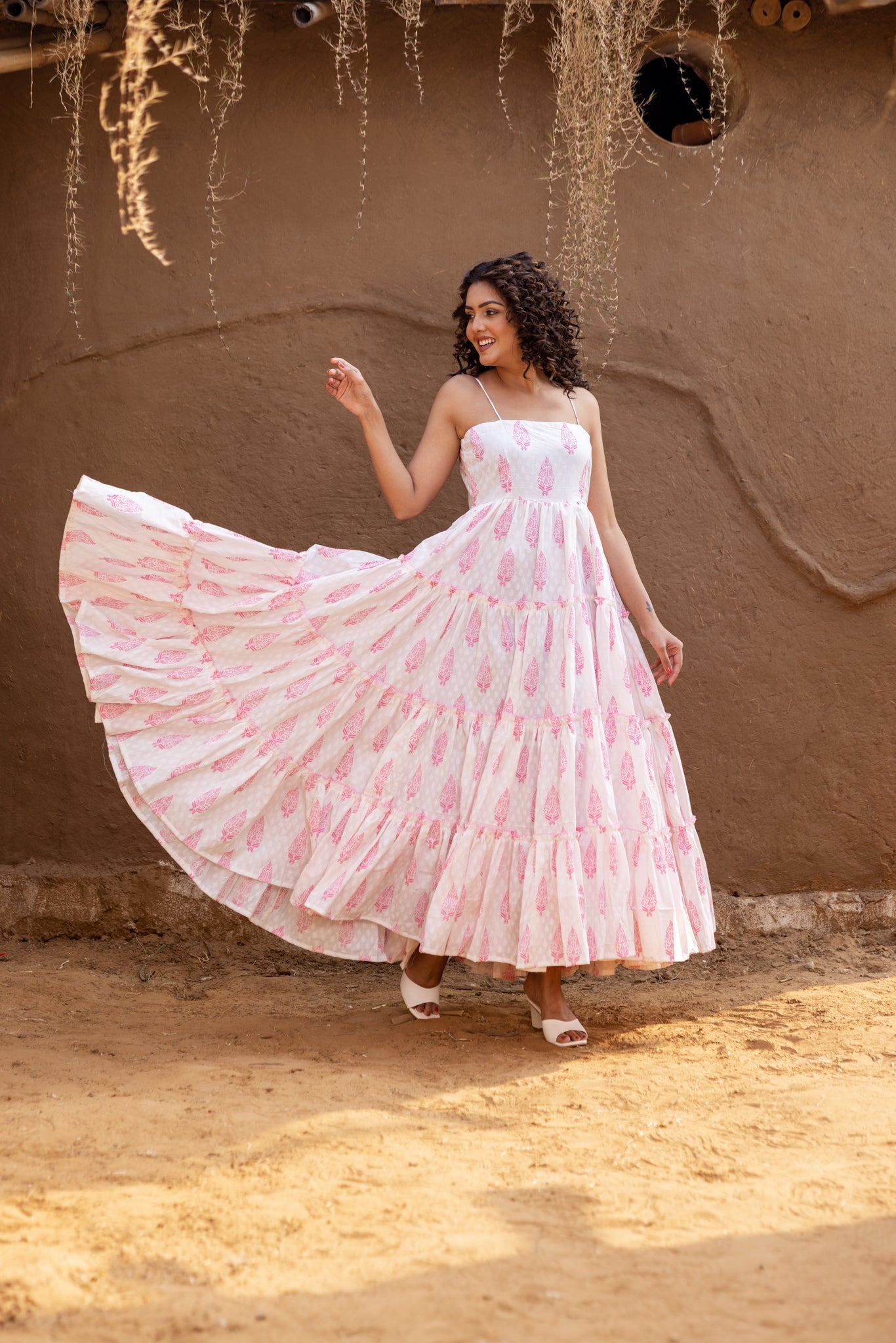 Selena Handblock Flair Dress