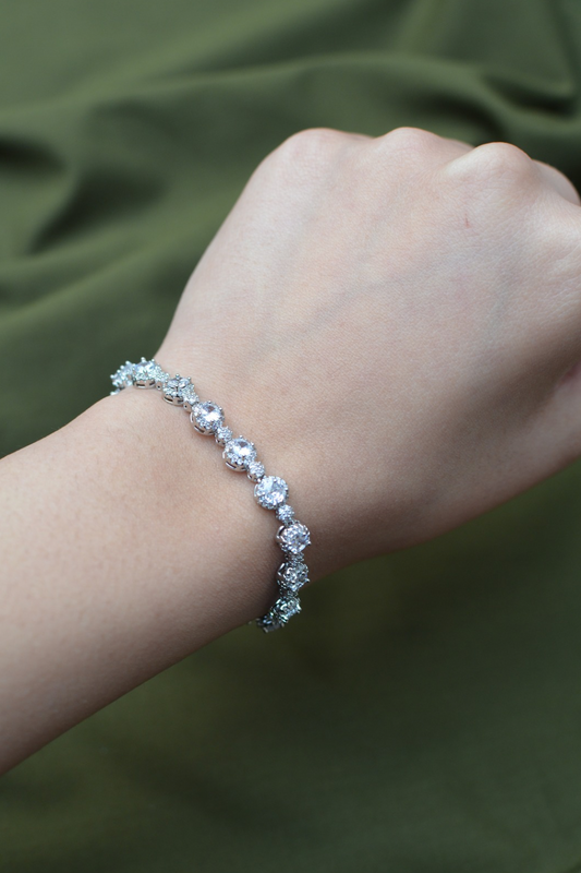 Silver Round Tennis Bracelet