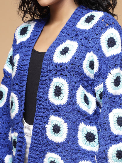 Evil Eye Patch Cardigan