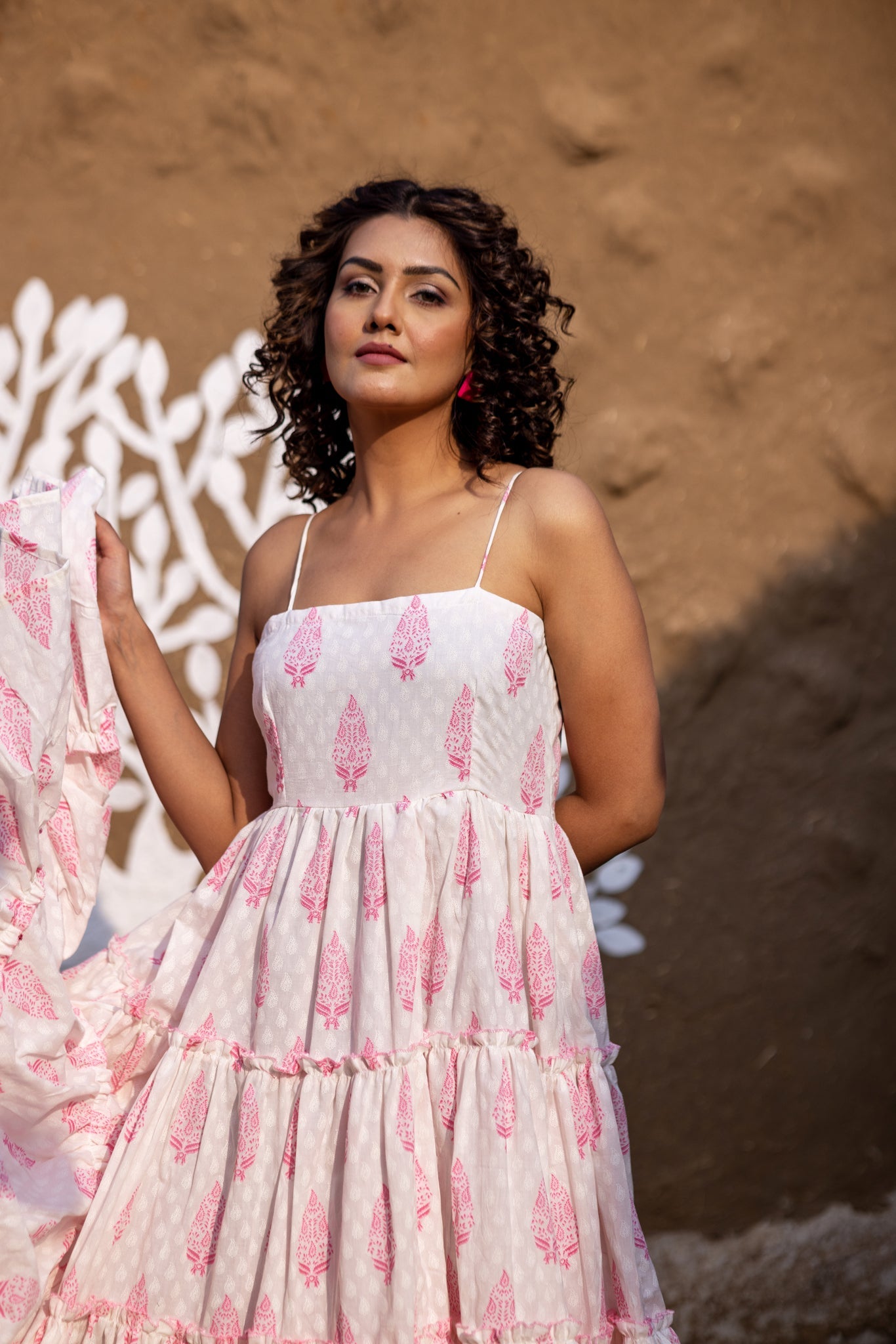 Selena Handblock Flair Dress