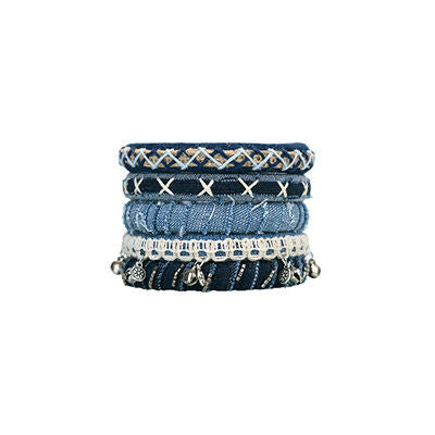 Bluesy Denim Bangle Set