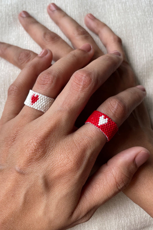 Twinning Reart Beaded Ring