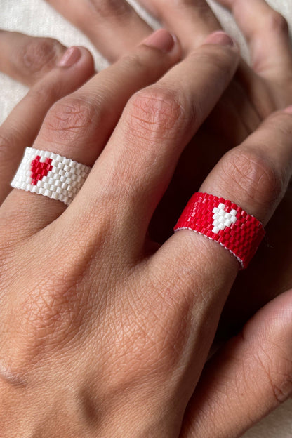 Twinning Reart Beaded Ring