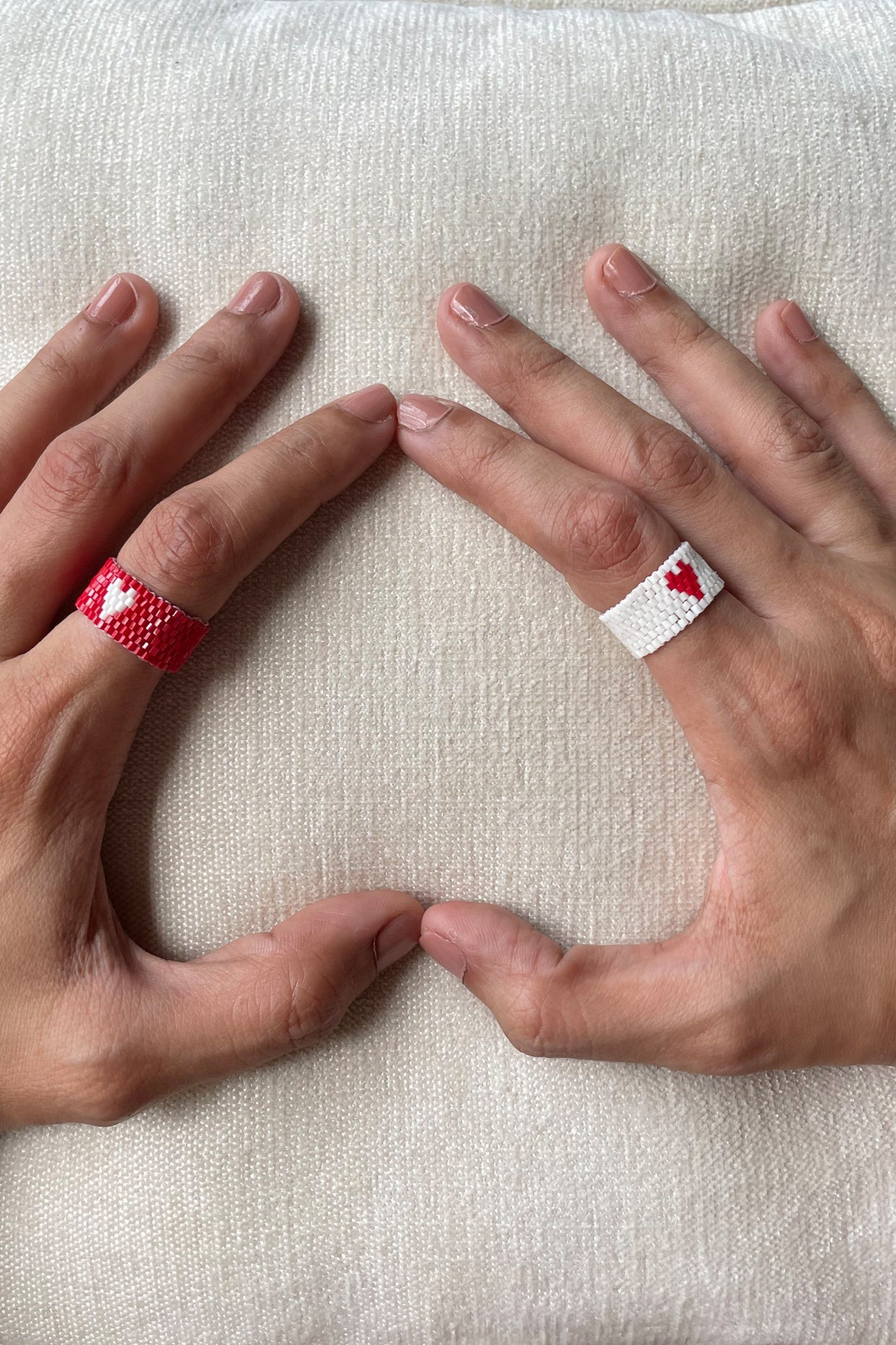 Twinning Reart Beaded Ring