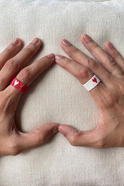 Twinning Reart Beaded Ring