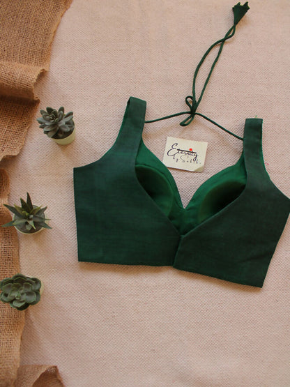 Green Madhubala Sleeveless Blouse