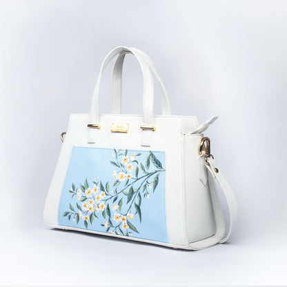 Periwinkle Blue and White Handbag