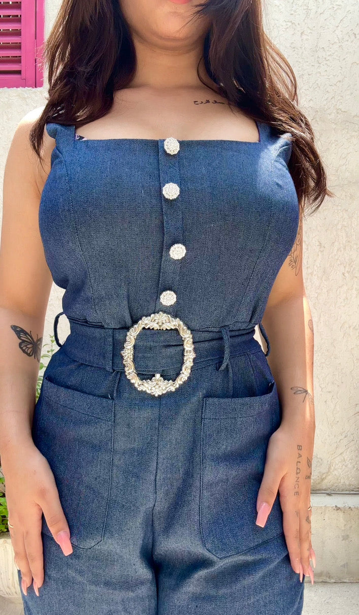 Denim Hourglass Jumpsuit