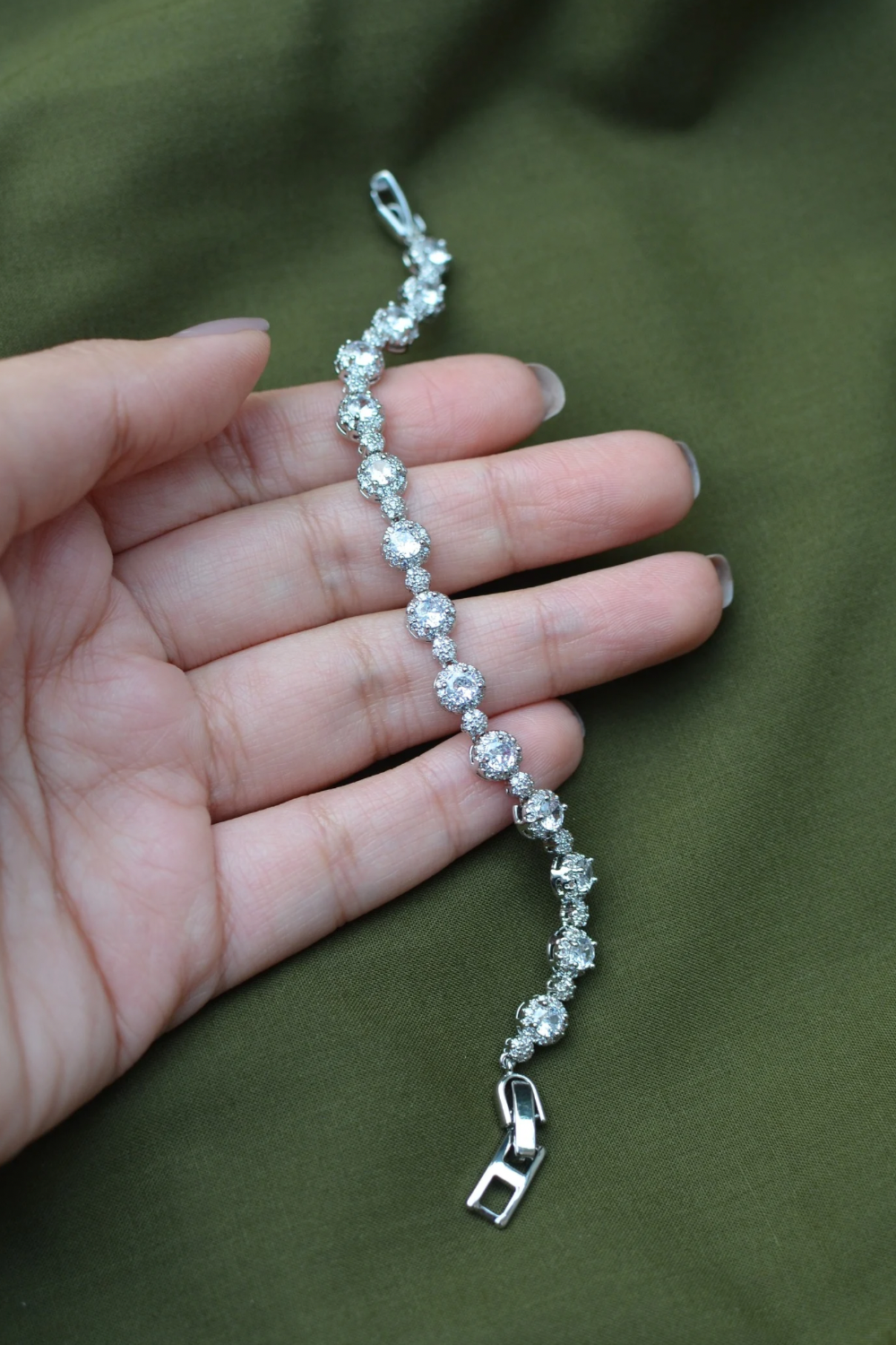 Silver Round Tennis Bracelet