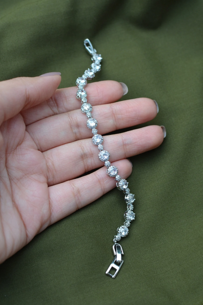 Silver Round Tennis Bracelet