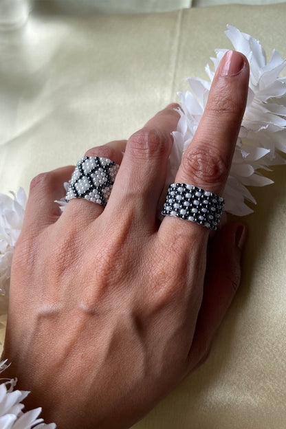 Arsenic Cream Beaded Ring