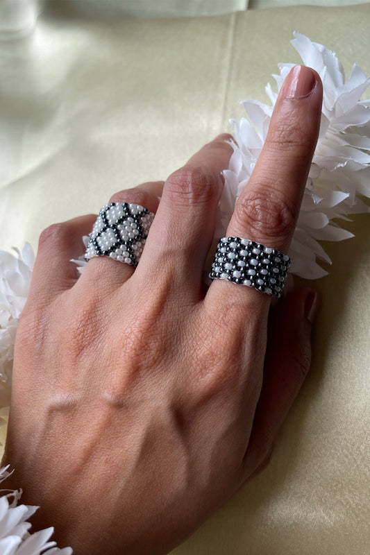 Arsenic Cream Beaded Ring