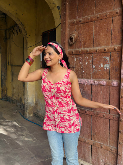 Mohini Cotton Short Kurti with Scarf