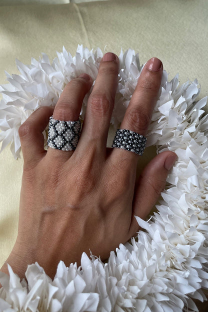 Arsenic Cream Beaded Ring