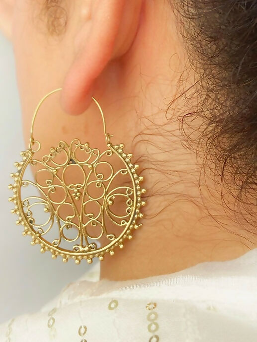 Baareek Brass Earrings