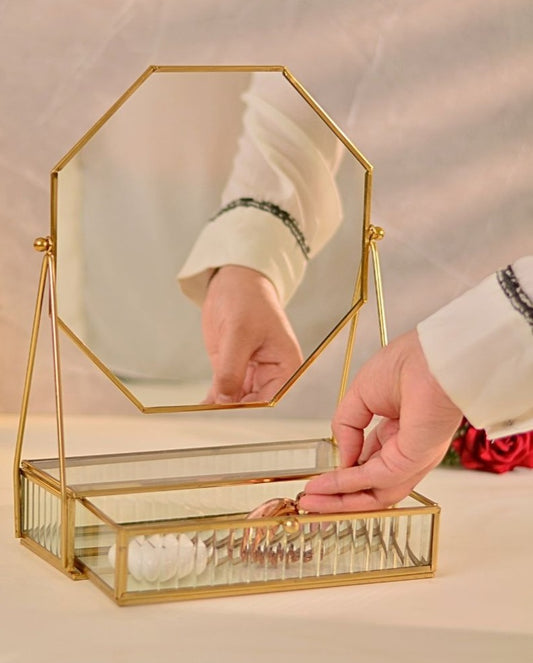 Vanity Mirror with Storage Drawer