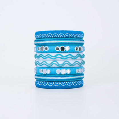 Tapi Thread Embroidered Mirror Bangle Set