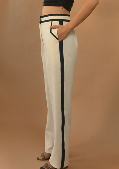 Twin Belt Straight Trousers