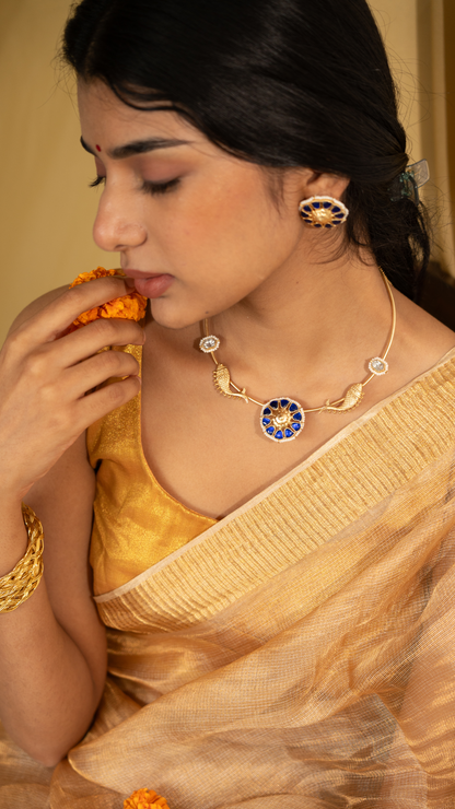 Gazal Necklace and Earrings Gold Set