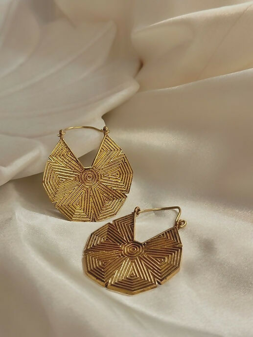 Aztec Brass Earrings