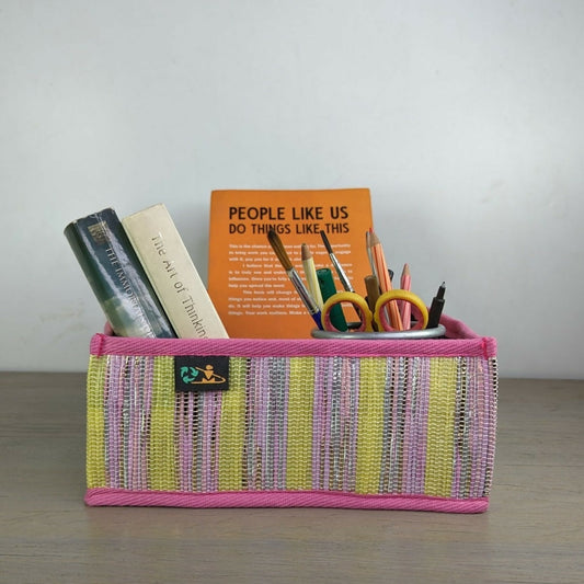 Upcycled Plastic: Collapsible Storage Basket Small