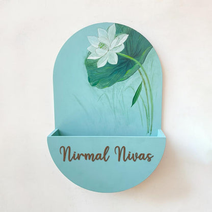 Round Planter Nameplate Shy Teal