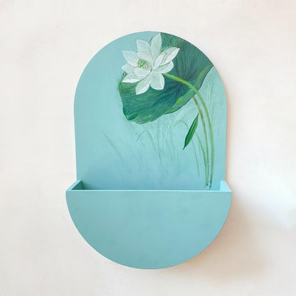 Round Planter Nameplate Shy Teal