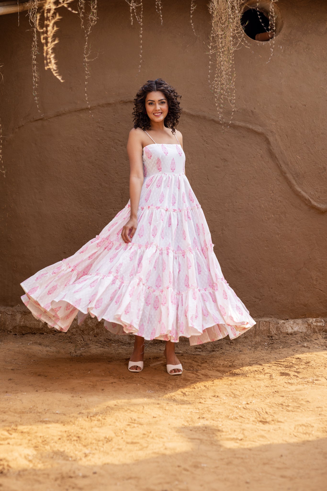 Selena Handblock Flair Dress