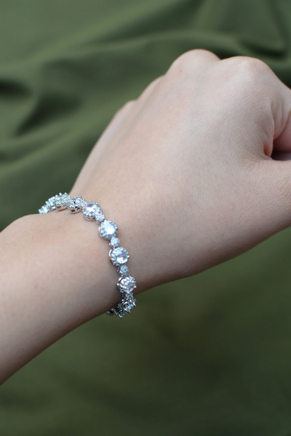 Silver Round Tennis Bracelet