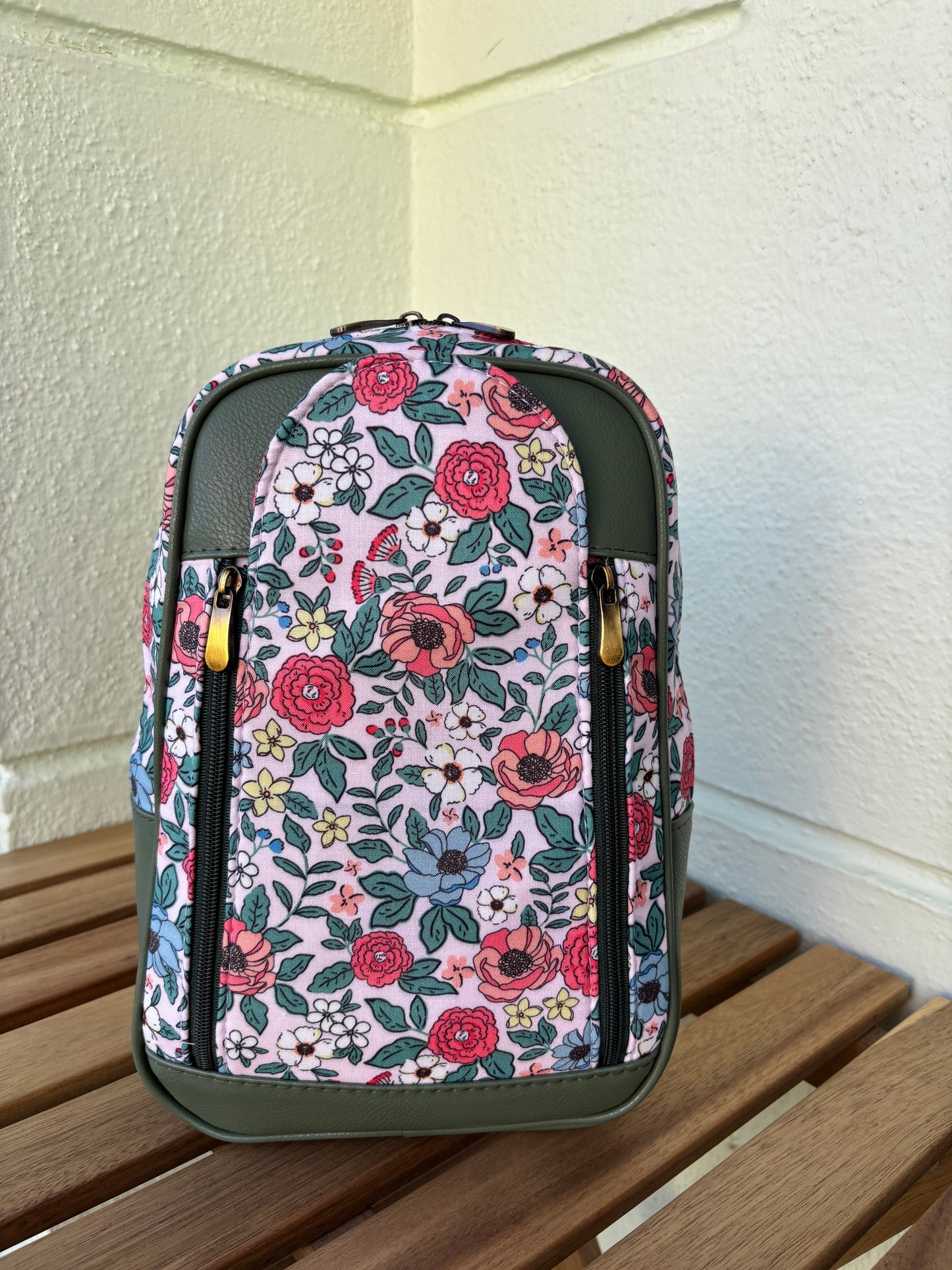 Floral Charm Chest & Back Handcrafted Backpack