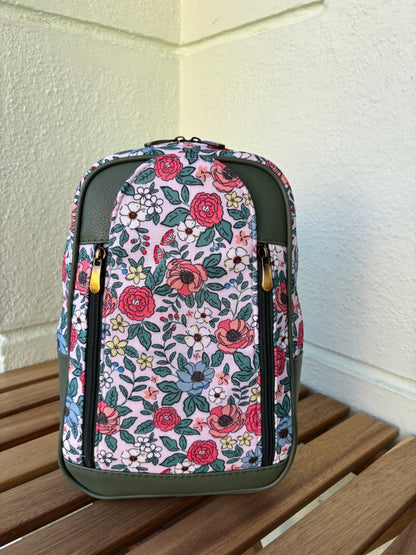 Floral Charm Chest & Back Handcrafted Backpack