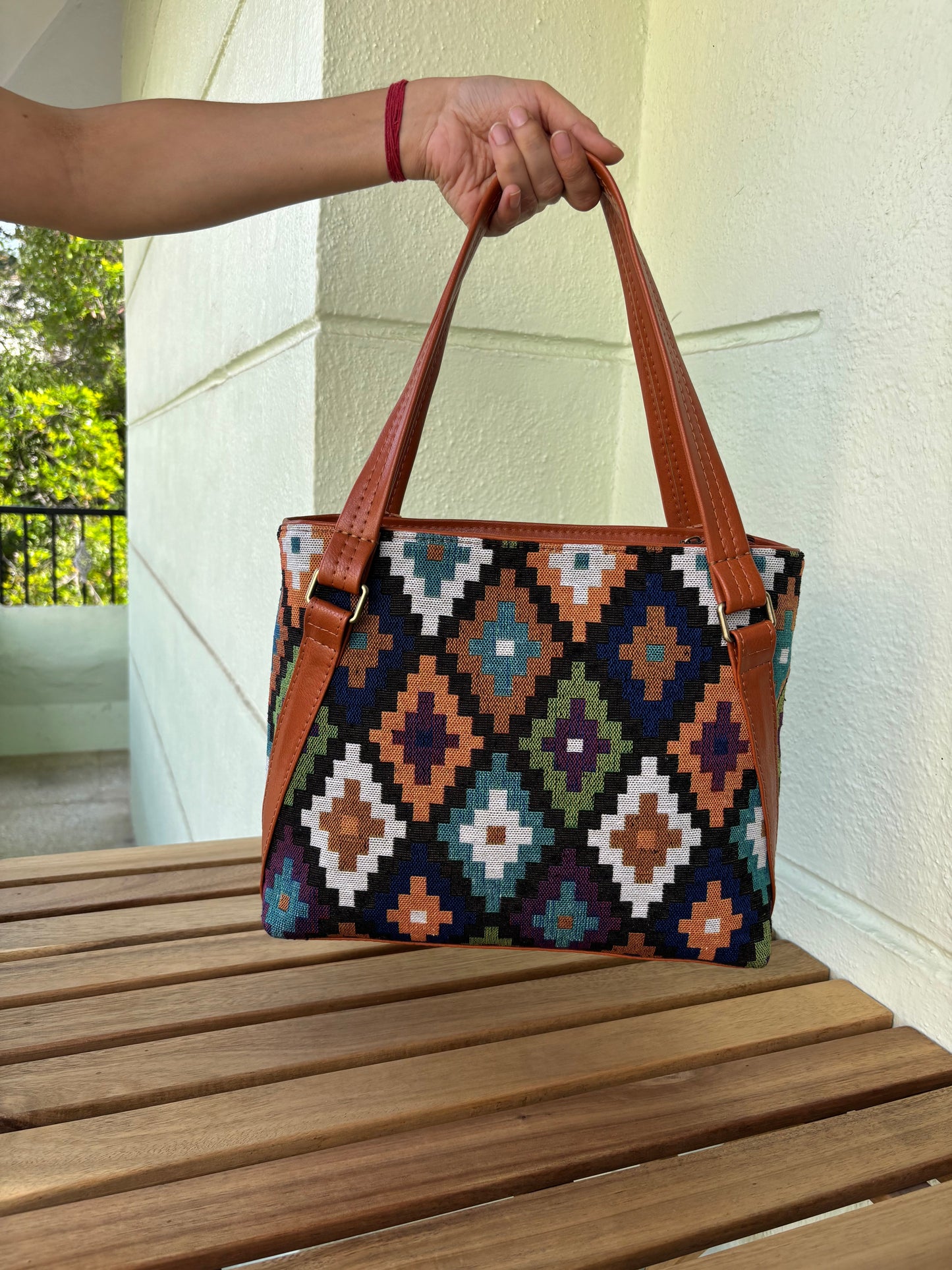 Geo Weave Handcrafted Tote