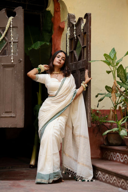 Golden Bloom Saree
