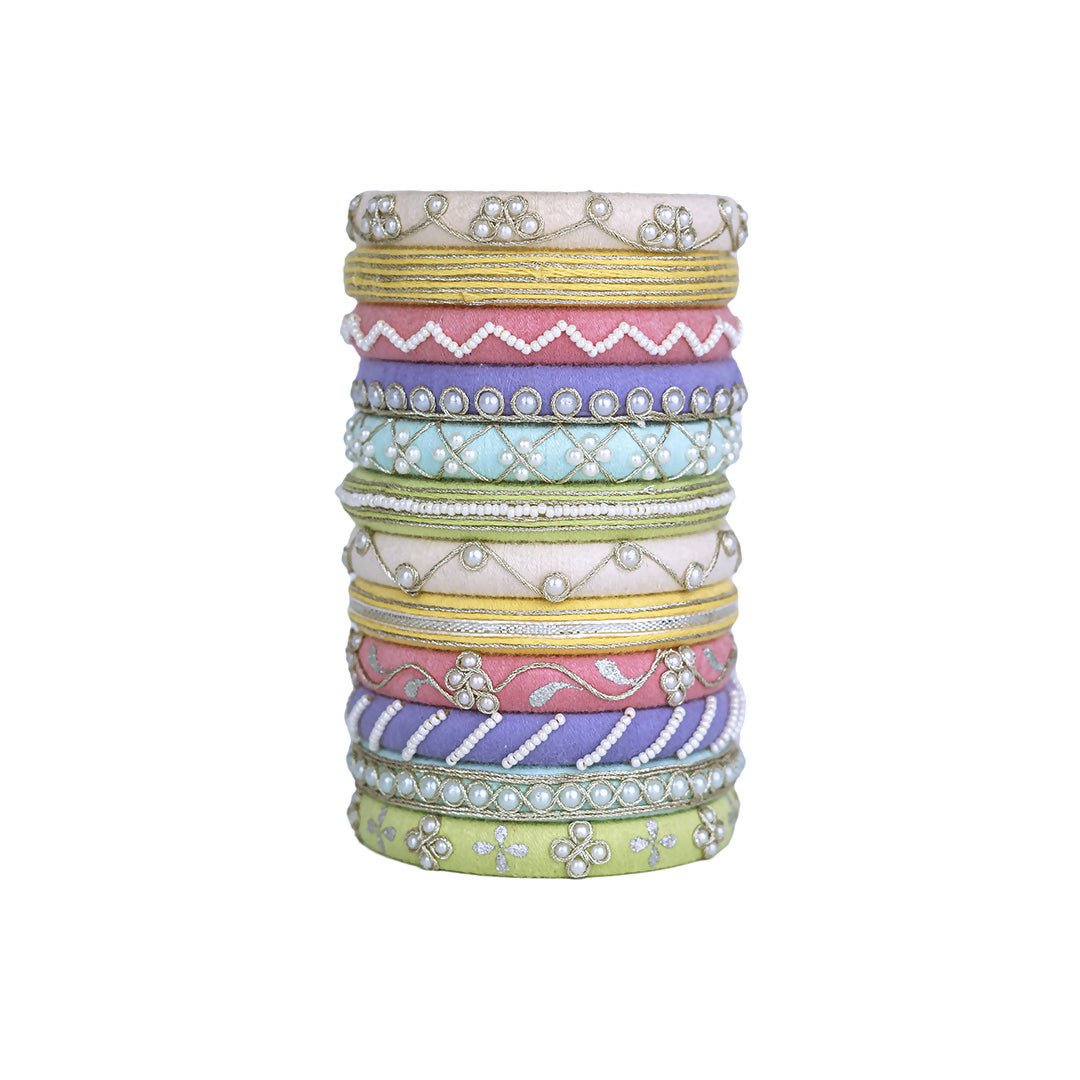 Sitara Pastel Shades Multicolor Bangle Set