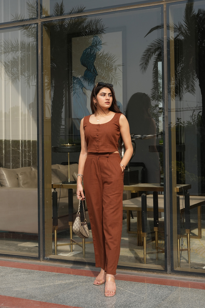 Walnut Linen Co-ord Set