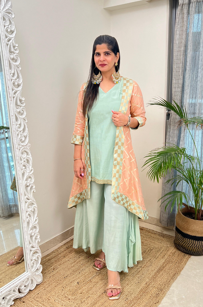 Noorani Kurta and Palazzo Set with Jacket