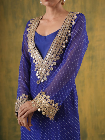 Rani Meher Blue Mirror Suit Set