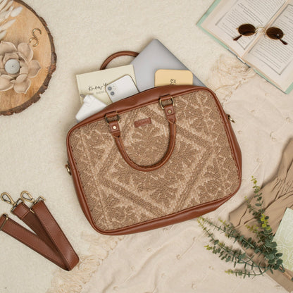 Beige Biscotti Laptop Bag