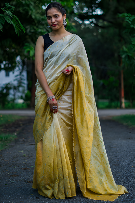 Natural Flower Dyed Ritika Chanderi Silk Saree